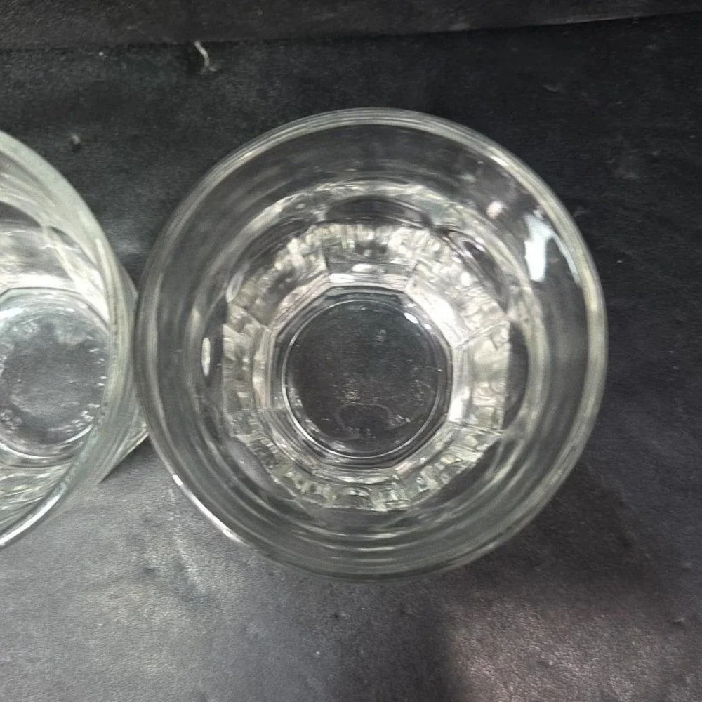 Libbey Duratuff Clear Paneled Juice Glasses, Set of 2, Vintage Clear Drinkware‎